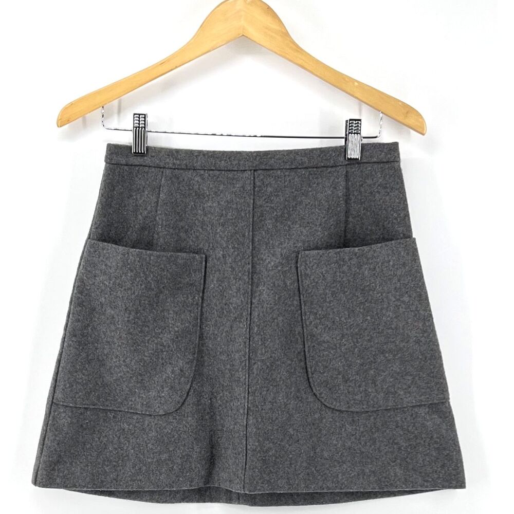 Talula Size 6 Grey Wool Blend High Waist Mini Skirt Dark Academia Preppy Short